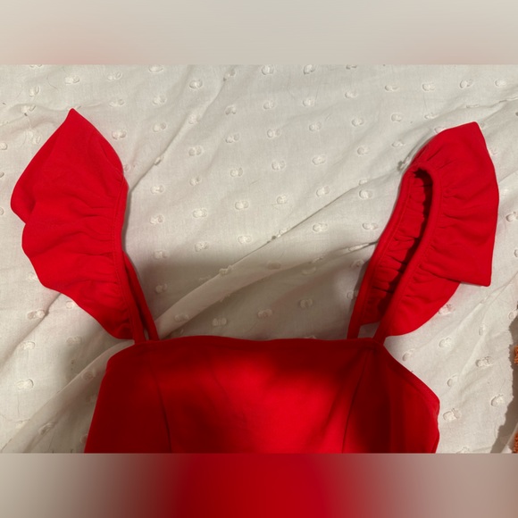 Lulus Red Ruffle Top - Picture 2 of 4